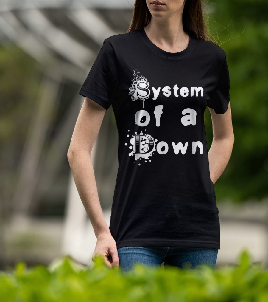 System Of A Down Ornate Lettering With Artistic Design Elements T-Shirt
