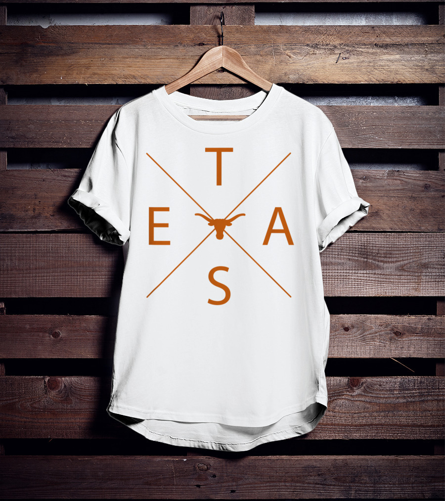 Texas Lone Star State Pride Cool Native Bull Head Monogram Texas T-Shirt