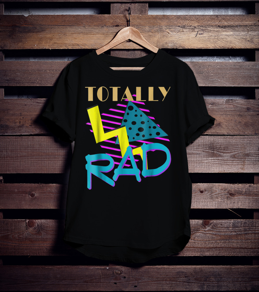 Totally Rad 1980s Vintage Eighties Style With Geometric T-Shirt
