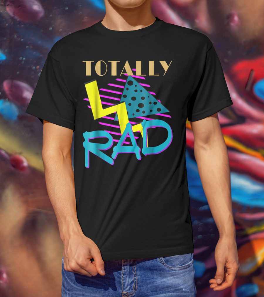 Totally Rad 1980s Vintage Eighties Style With Geometric T-Shirt