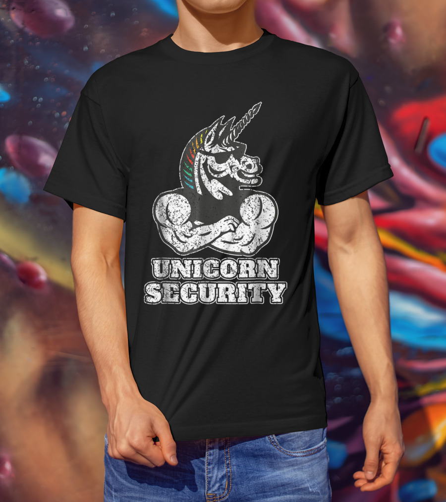 Unicorn Security Funny Unicorn Muscle T-Shirt