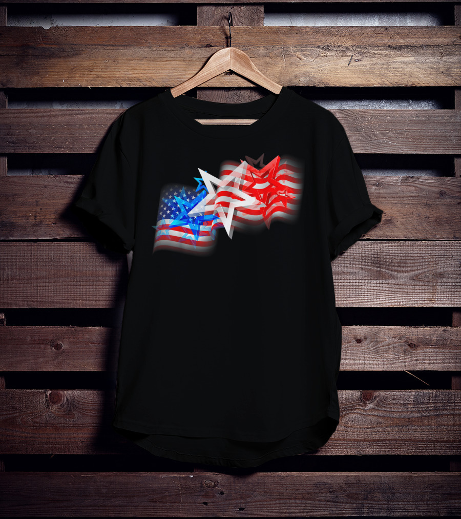 US Flag Patriotic American Stars And Stripes Iconic T-Shirt