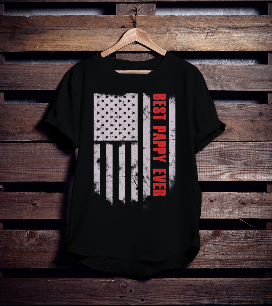 Best Pappy Ever Vintage American Flag T-Shirt