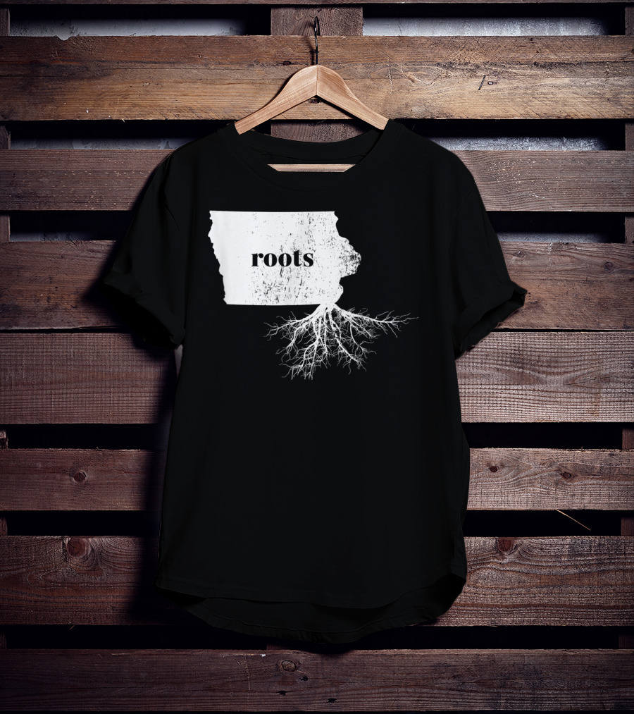 Iowa Roots State Map Men Kids Home Connection T-Shirt