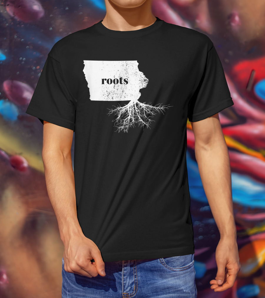 Iowa Roots State Map Men Kids Home Connection T-Shirt