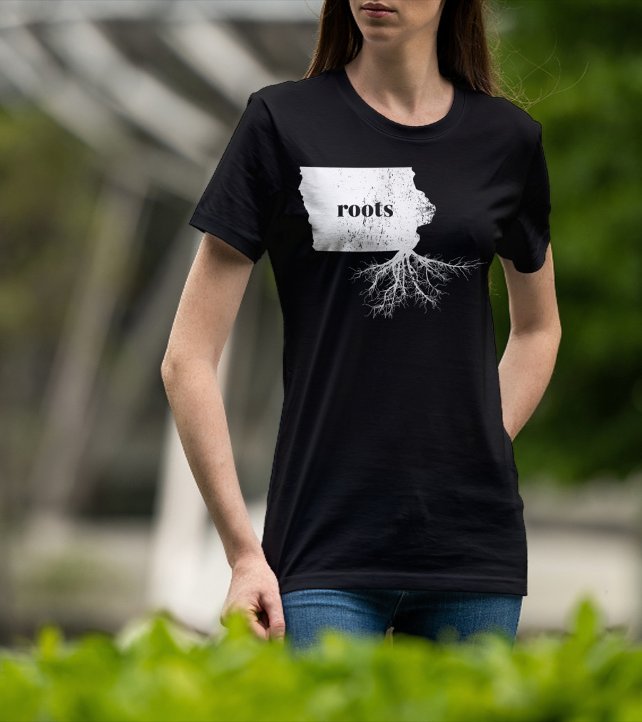 Iowa Roots State Map Men Kids Home Connection T-Shirt