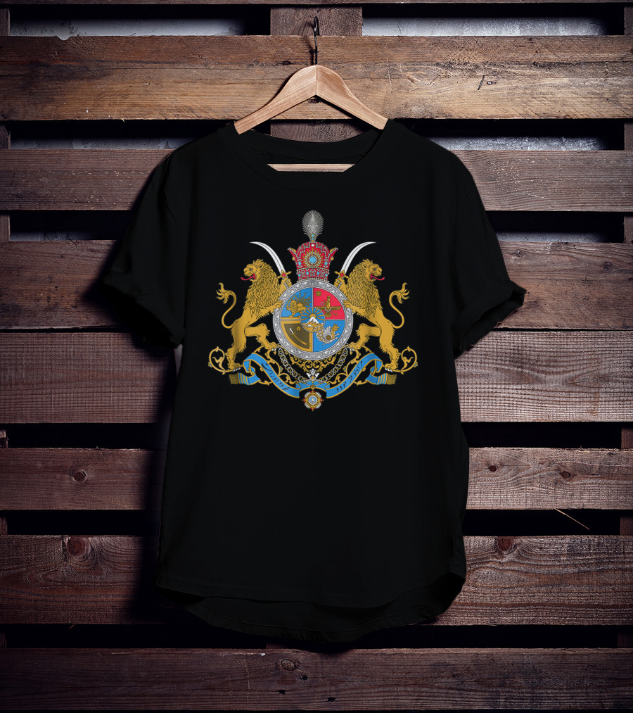 Iranian Coat Of Arms Crest Traditional Symbol Flag Souvenir T-Shirt