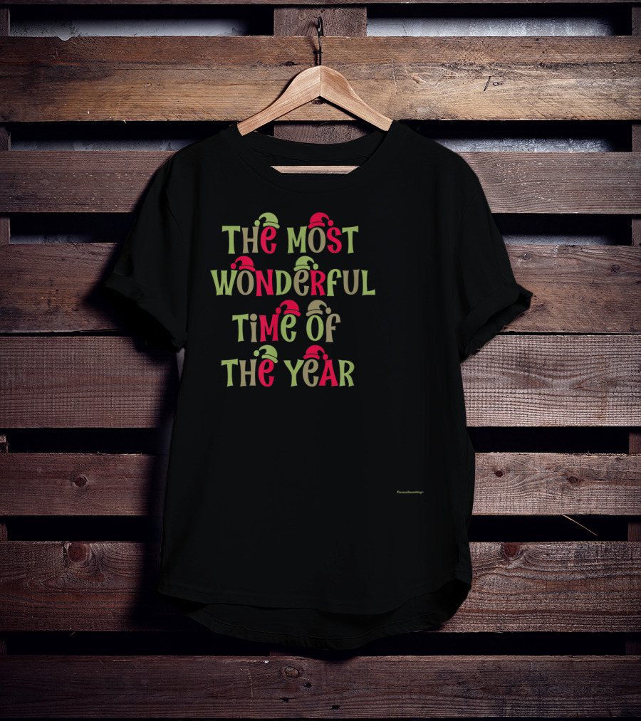 The Most Wonderful Time Of The Year With Christmas Elf Hats T-Shirt