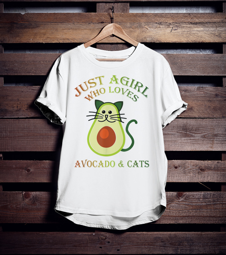 Just A Girl Who Loves Avocado And Cats T-Shirt