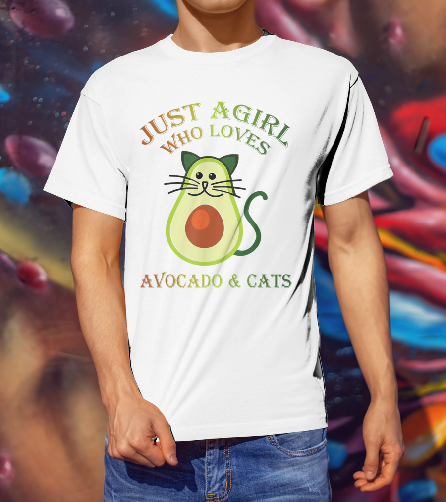 Just A Girl Who Loves Avocado And Cats T-Shirt