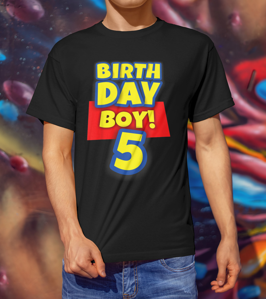 Birthday Boy 5 Year Old Toy Story Kids T-Shirt