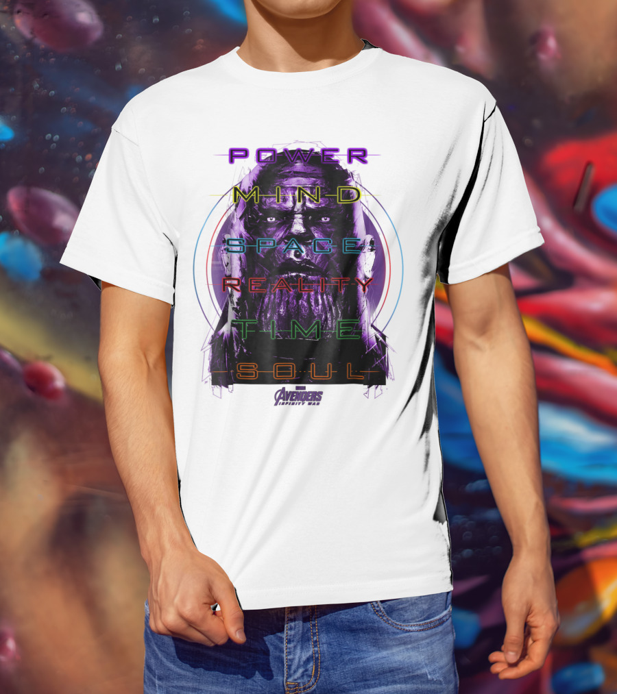 Marvel Avengers Infinity War Thanos Power Mind Space Reality Time Soul T-Shirt