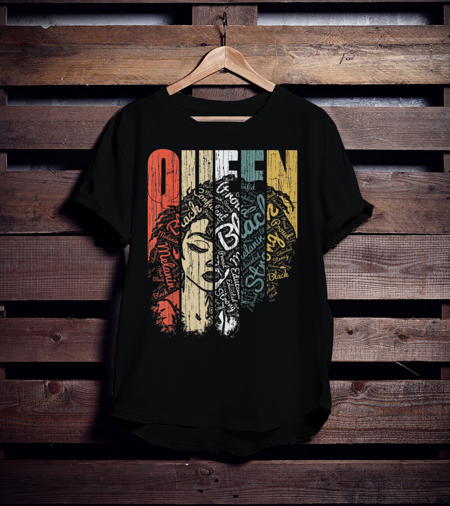 Queen Melanin Black Strong Empowered African American Woman T-Shirt