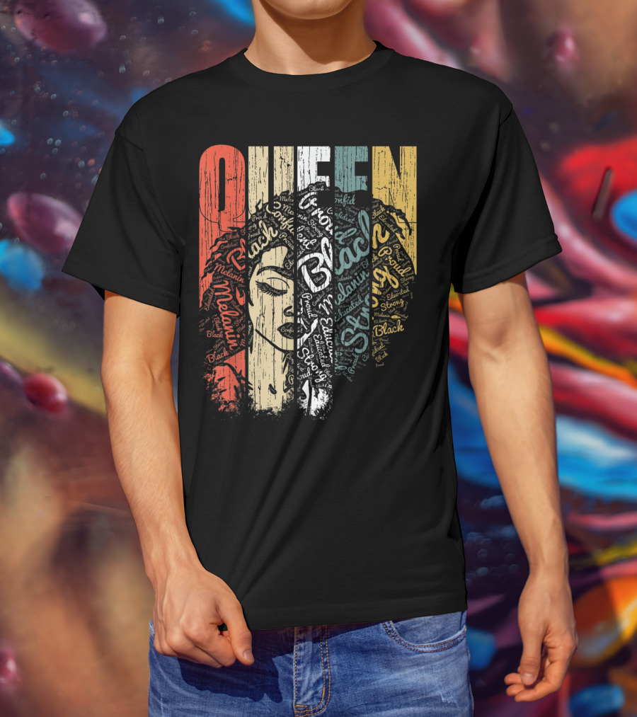 Queen Melanin Black Strong Empowered African American Woman T-Shirt