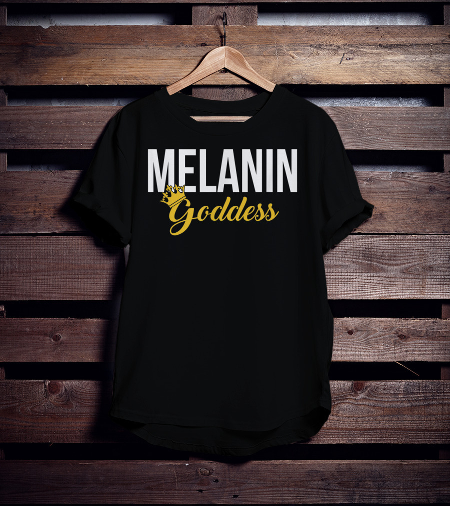 Melanin Goddess Crowned In Gold T-Shirt