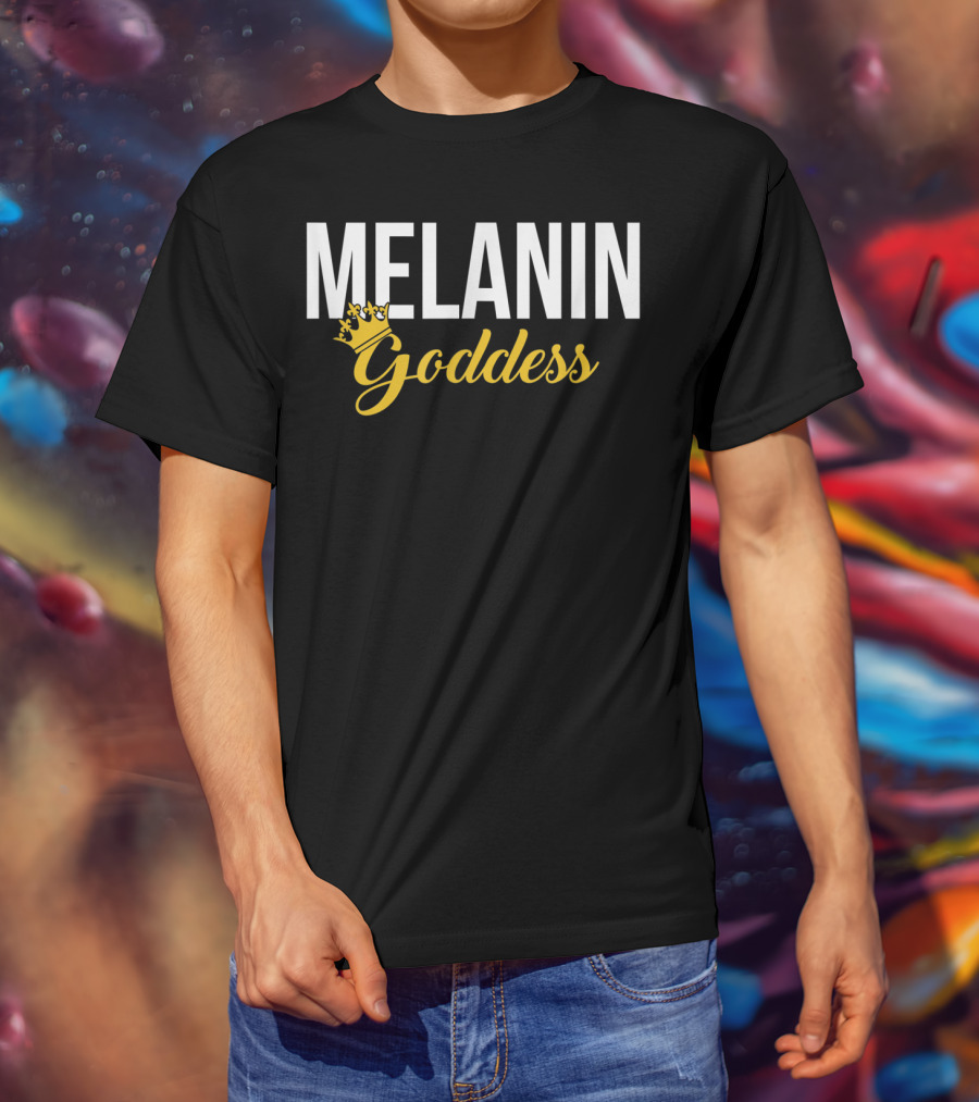 Melanin Goddess Crowned In Gold T-Shirt