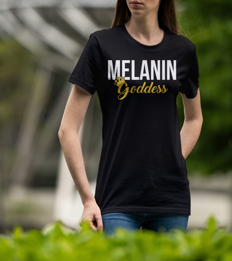 Melanin Goddess Crowned In Gold T-Shirt