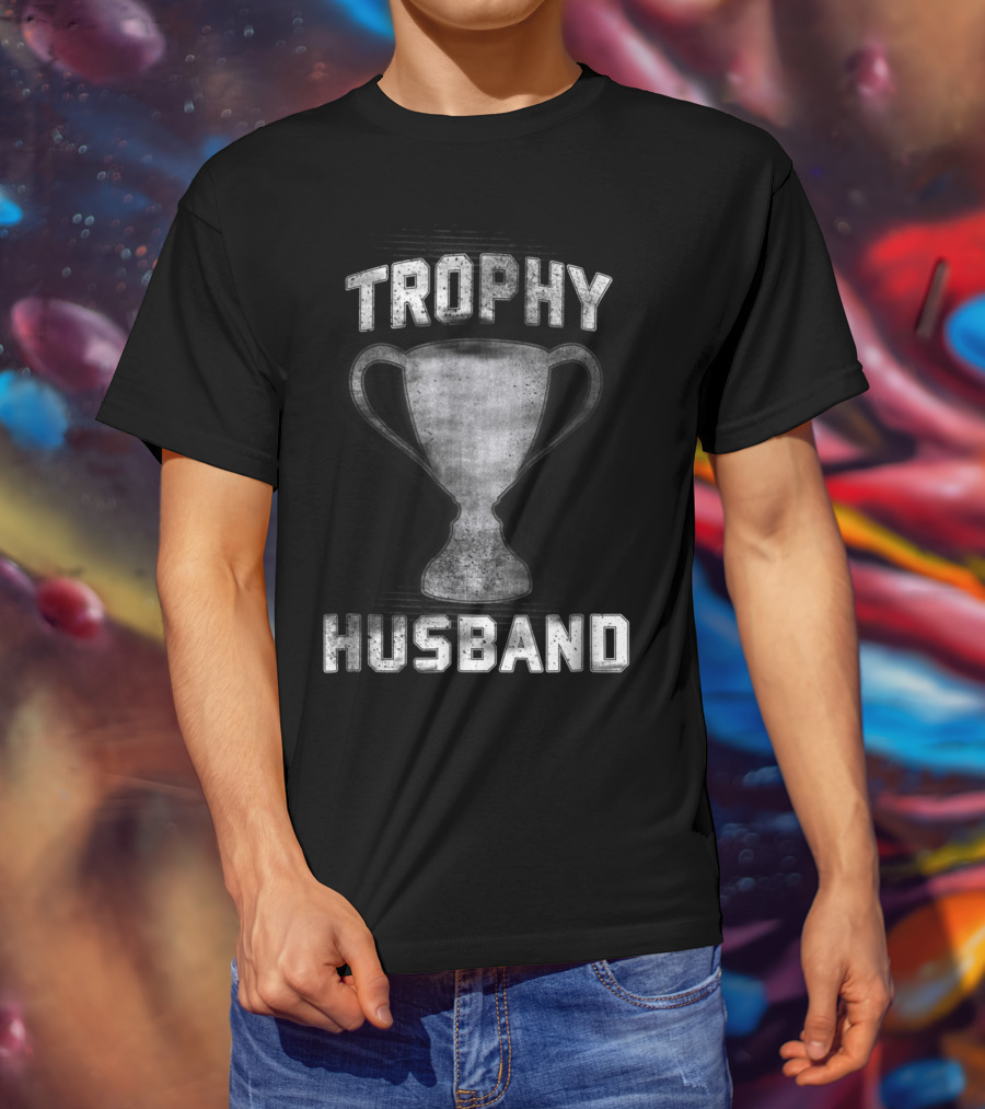 Mens Cool Vintage Style Trophy Husband T-Shirt