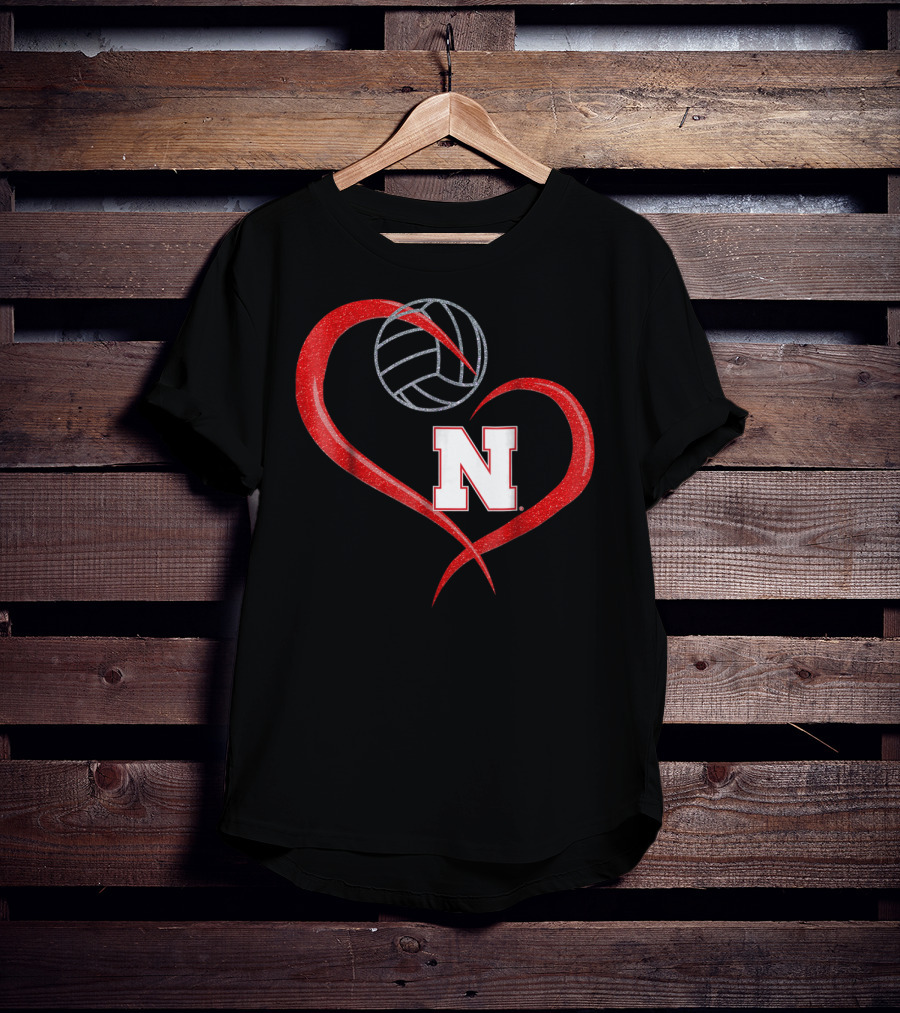 Nebraska Cornhuskers Volleyball Heart N T-Shirt