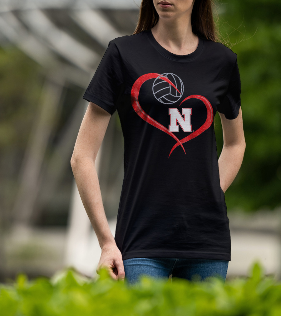Nebraska Cornhuskers Volleyball Heart N T-Shirt