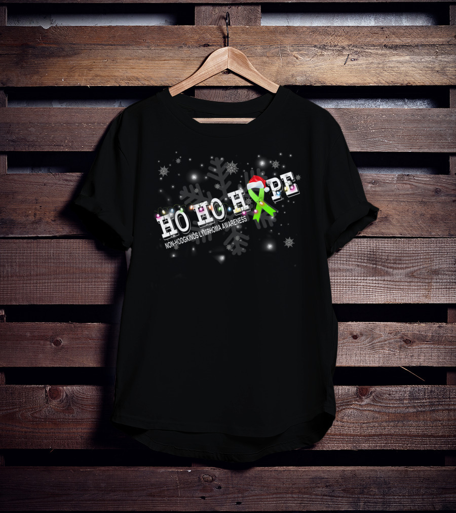 HO HO HOPE Non-Hodgkin's Lymphoma Awareness Christmas T-Shirt