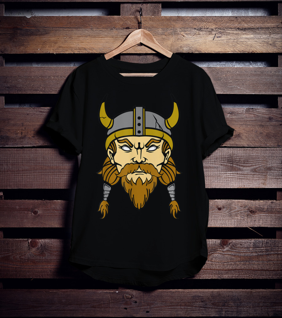 Norse Viking Berserker Warrior Helmeted Beard T-Shirt