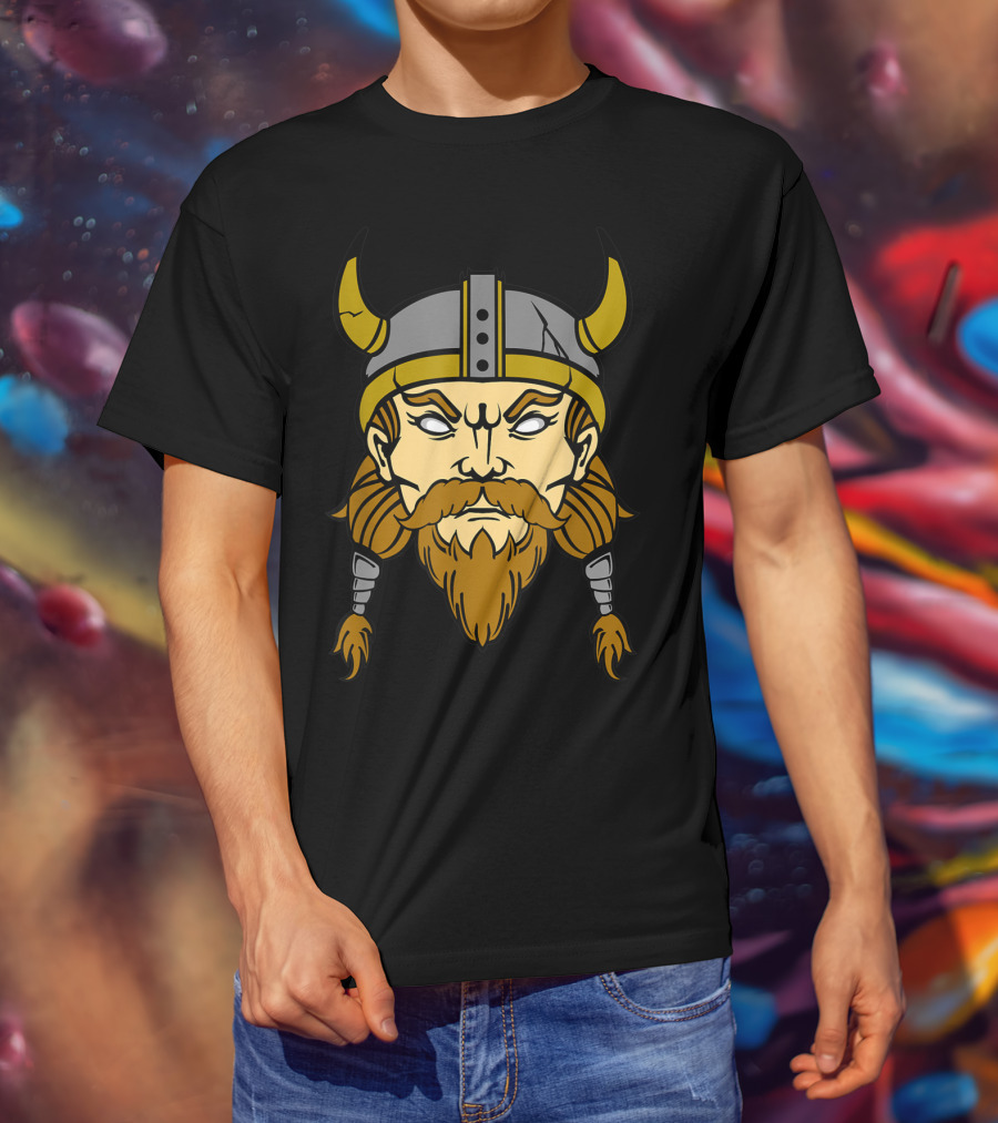 Norse Viking Berserker Warrior Helmeted Beard T-Shirt