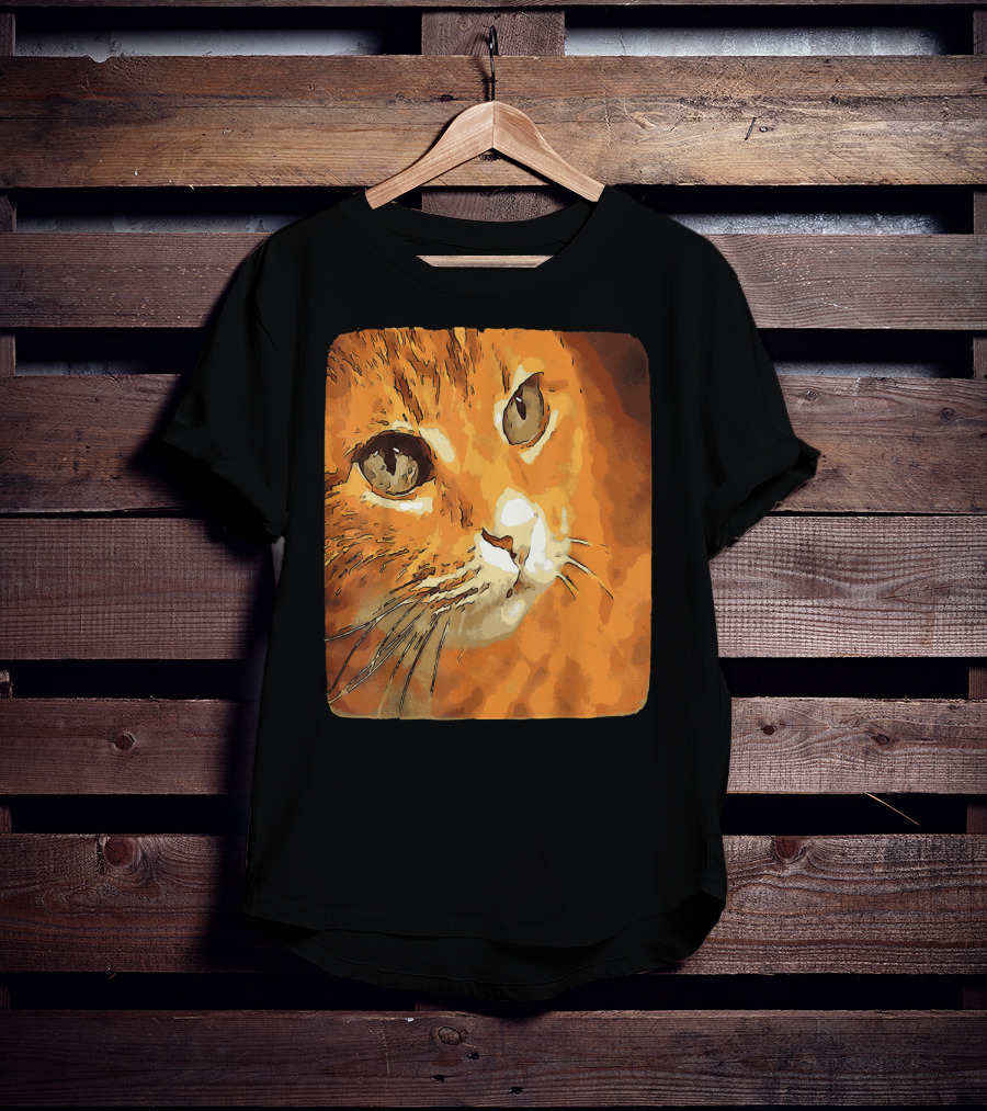 Orange Tabby Cat Face T-Shirt