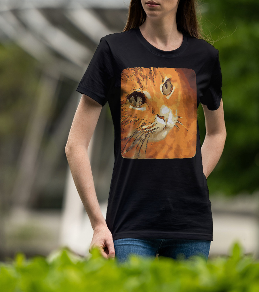 Orange Tabby Cat Face T-Shirt