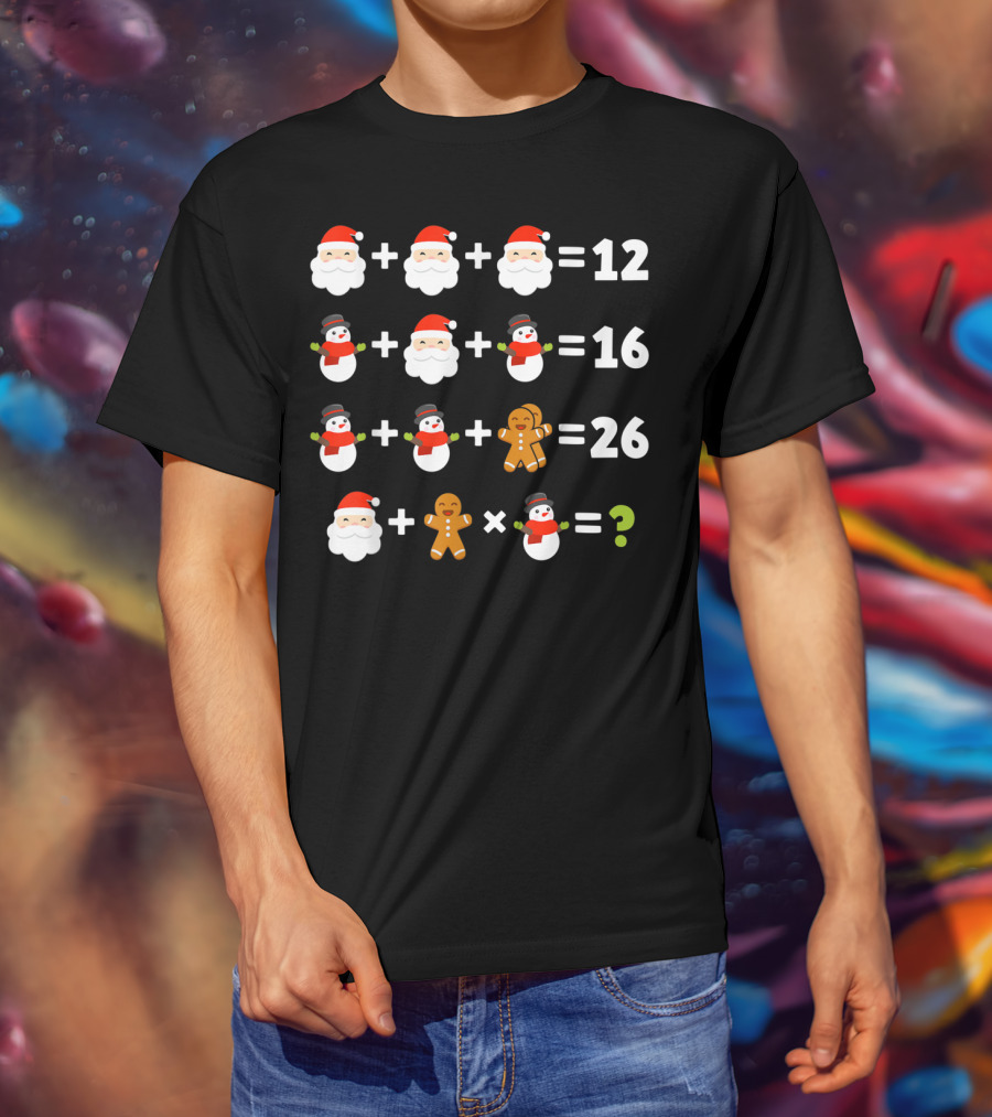 Order Of Operations Santa Snowman Math Puzzle T-Shirt