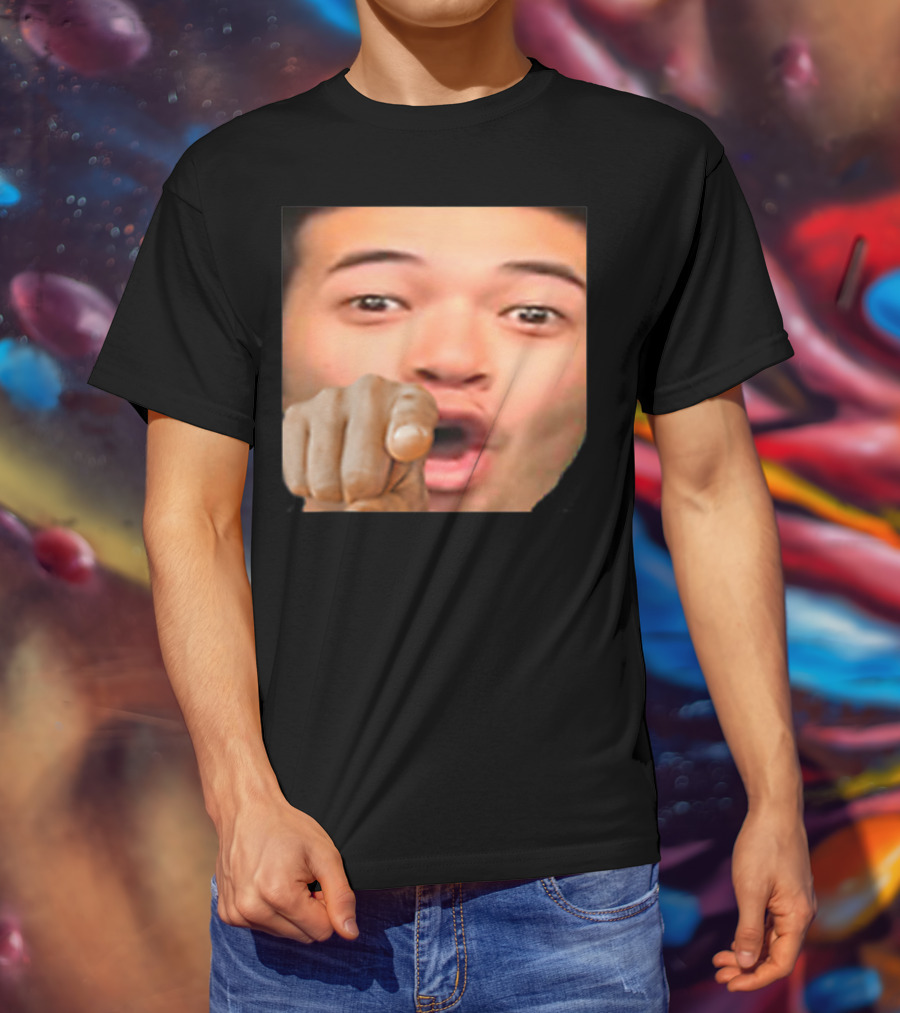 Pogyou Corner Emote Pointing Face Twitch Reaction T-Shirt
