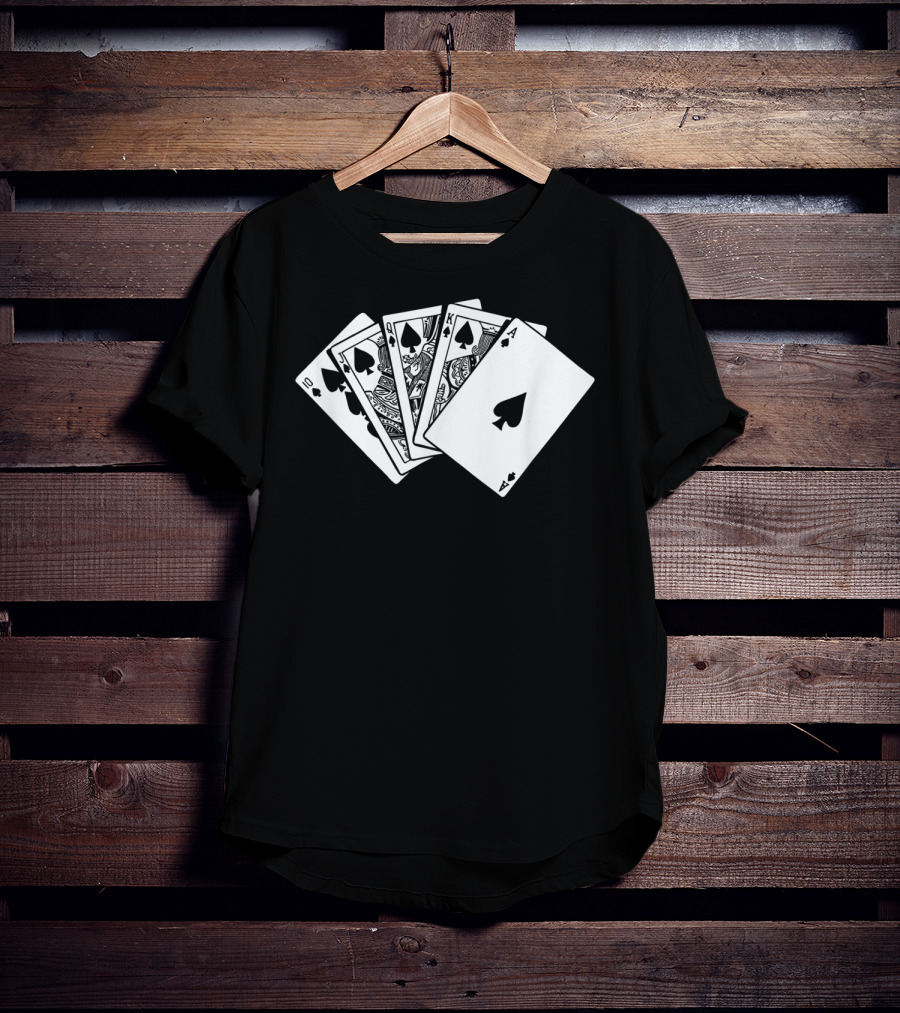Royal Flush Spades Poker Hand Card Game T-Shirt