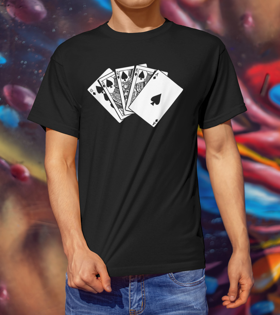 Royal Flush Spades Poker Hand Card Game T-Shirt