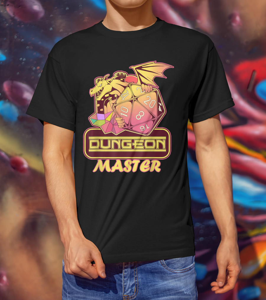 Dungeon Master Retro Tabletop Gaming Vintage Dragon Dice T-Shirt