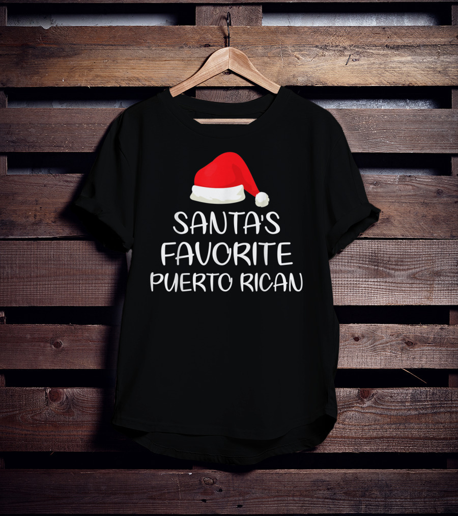Santa's Favorite Puerto Rican Santa Hat T-Shirt