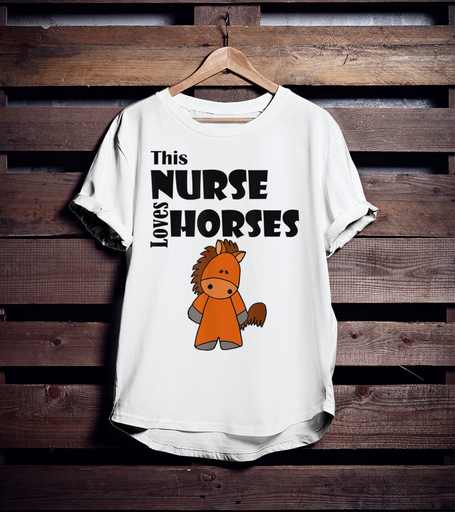 This Nurse Loves Horses Cartoon T-Shirt