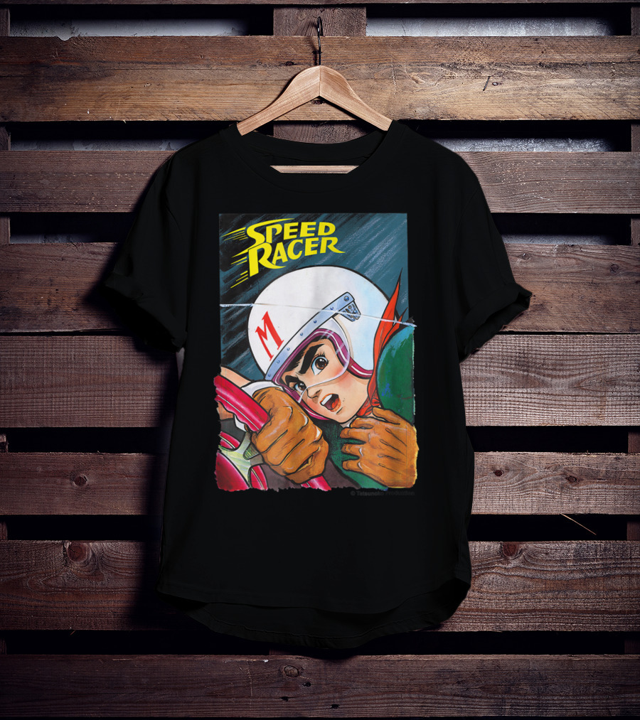 Speed Racer Close Up Helmet And Steering Wheel Action T-Shirt