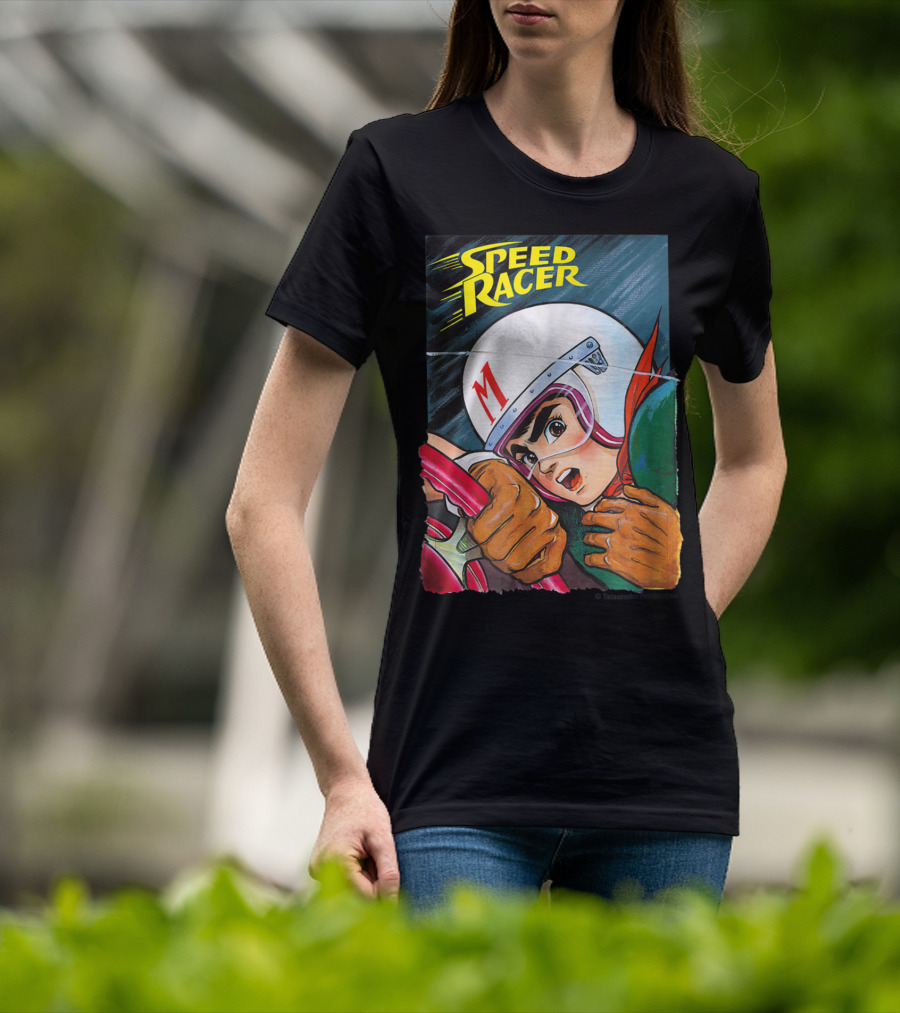 Speed Racer Close Up Helmet And Steering Wheel Action T-Shirt