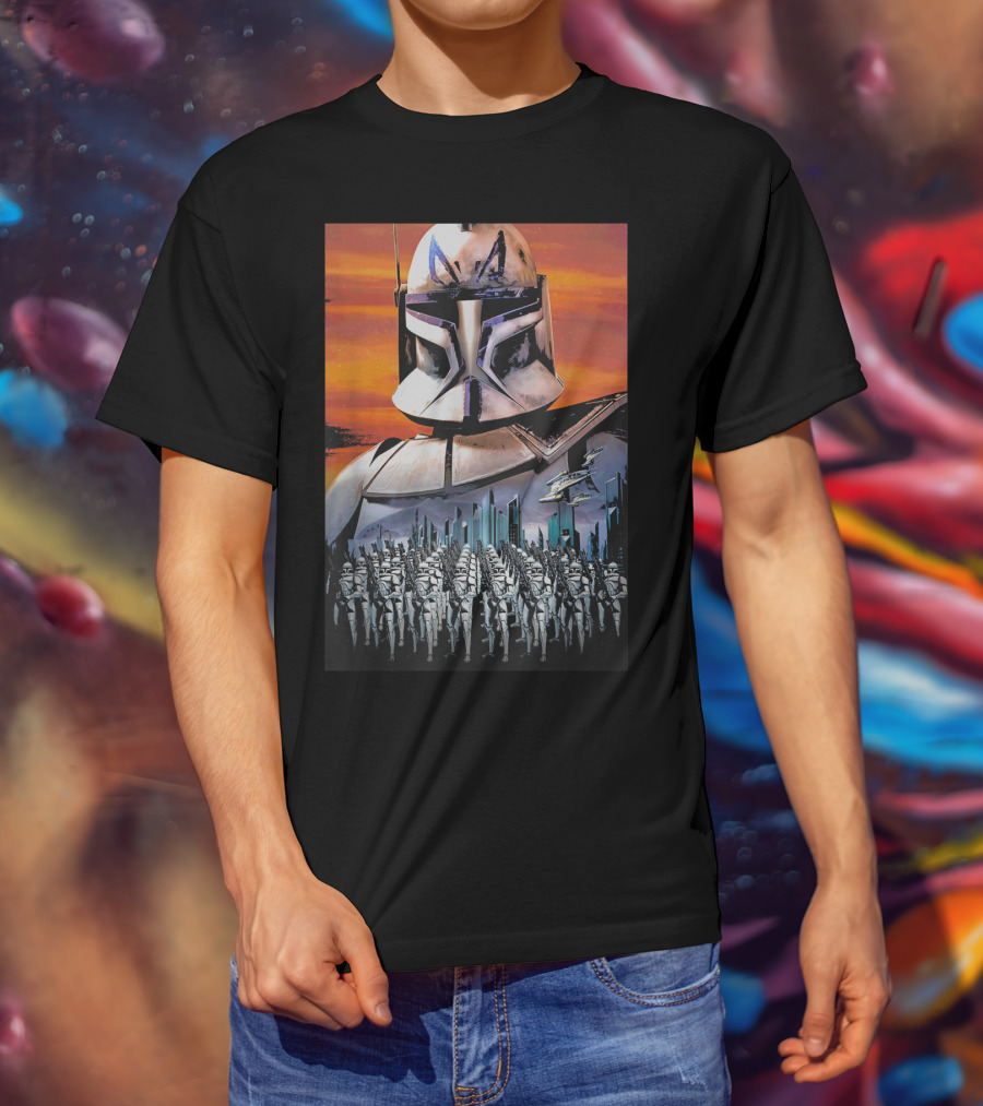 Star Wars Clone Wars Captain Rex And Clone Trooper Army T-Shirt