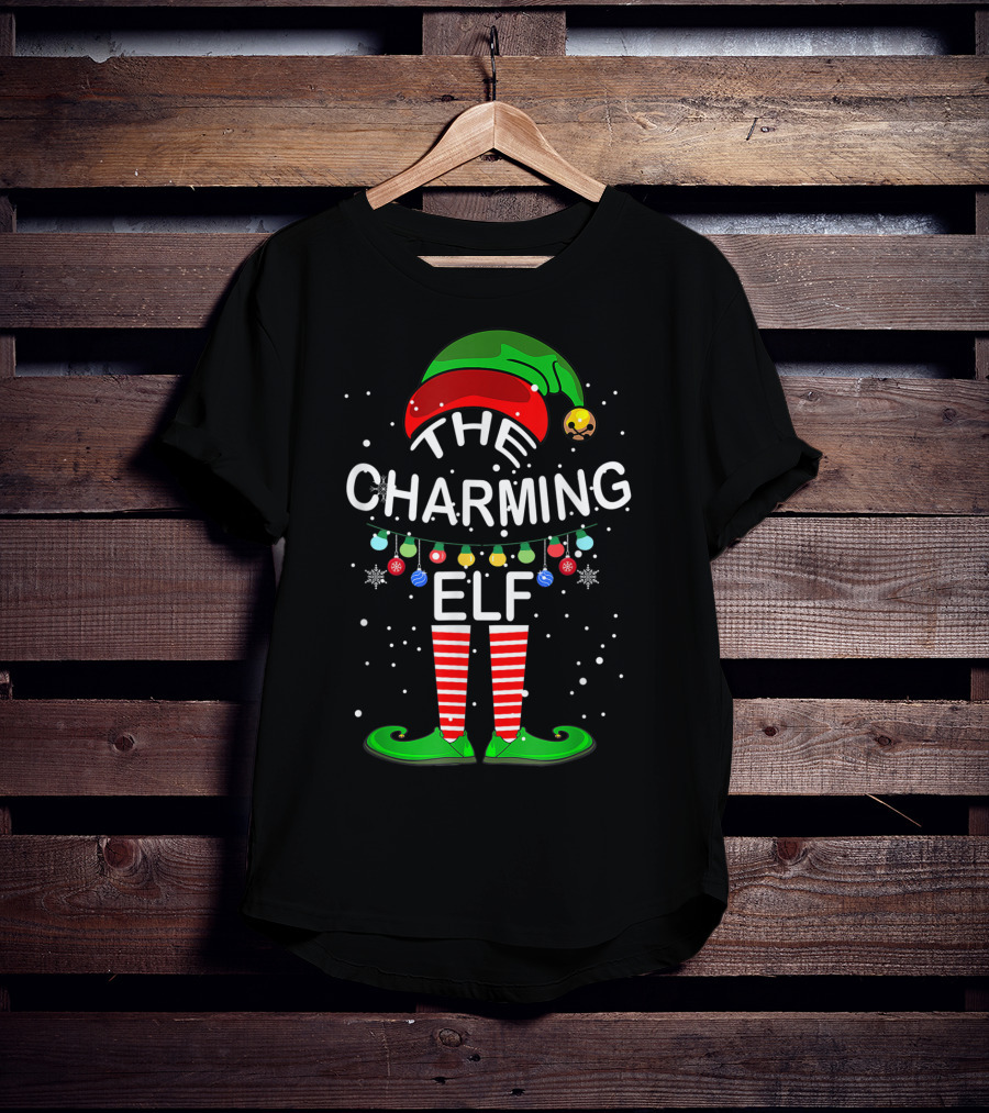 The Charming Elf With Festive Hat And Striped Shoes T-Shirt