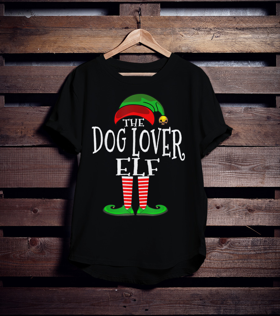 The Dog Lover Elf Holiday Family Collection Matching T-Shirt