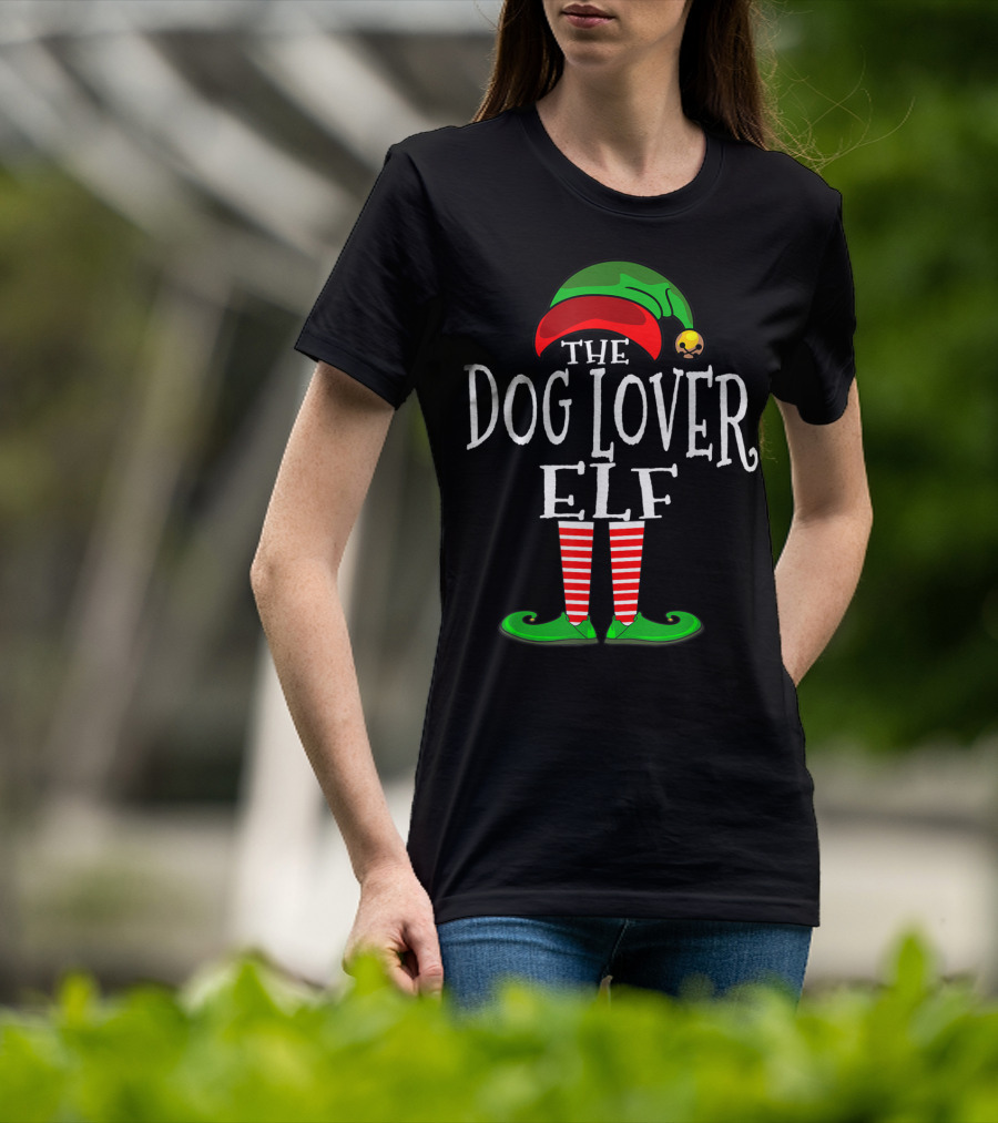 The Dog Lover Elf Holiday Family Collection Matching T-Shirt