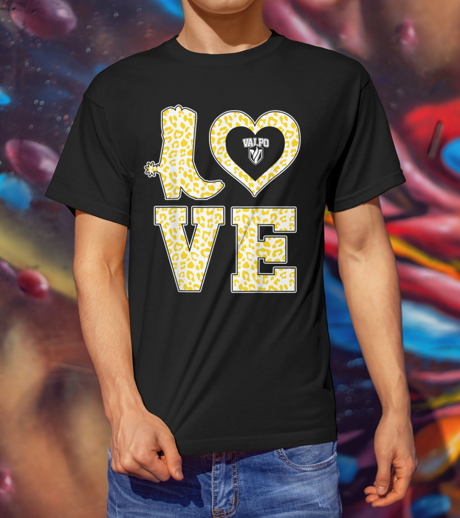 Valparaiso Crusaders Valpo Leopard Love Boot T-Shirt