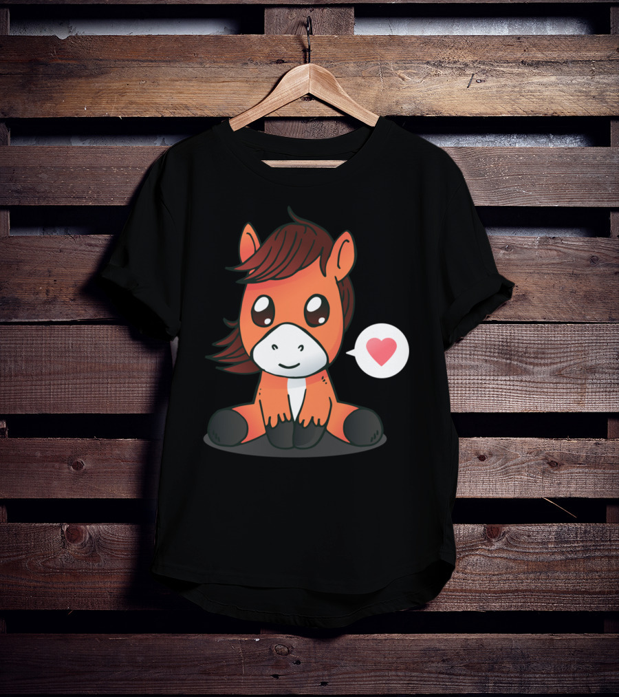 Cute Horse Heart Emoji T-Shirt
