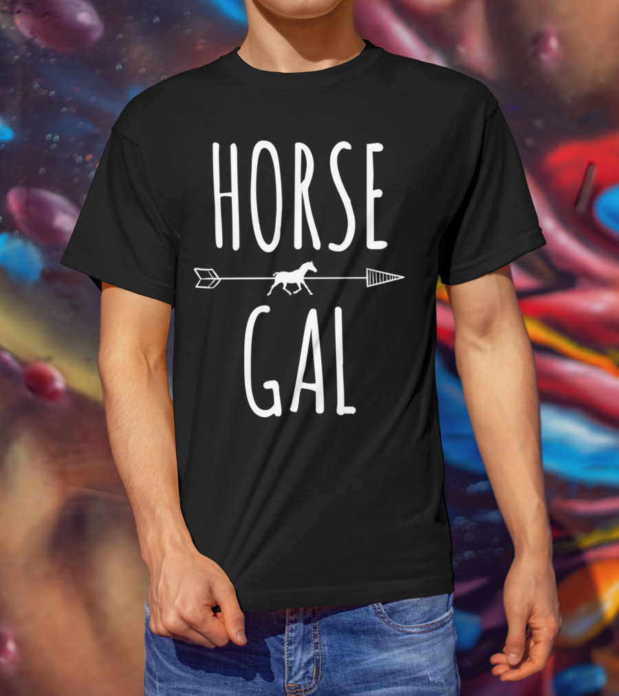 Horse Gal Arrow Motif T-Shirt