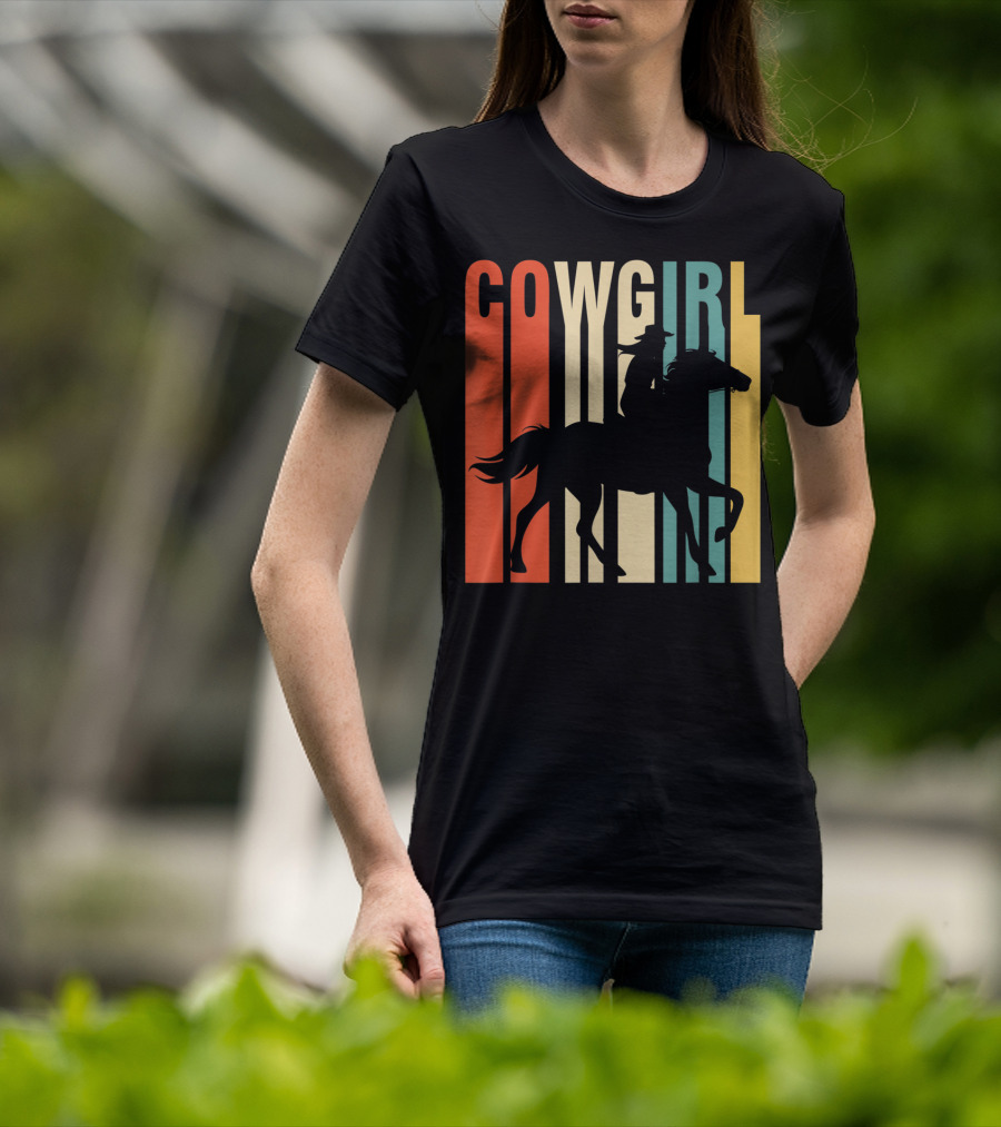 Cowgirl Silhouette Horse Rider T-Shirt
