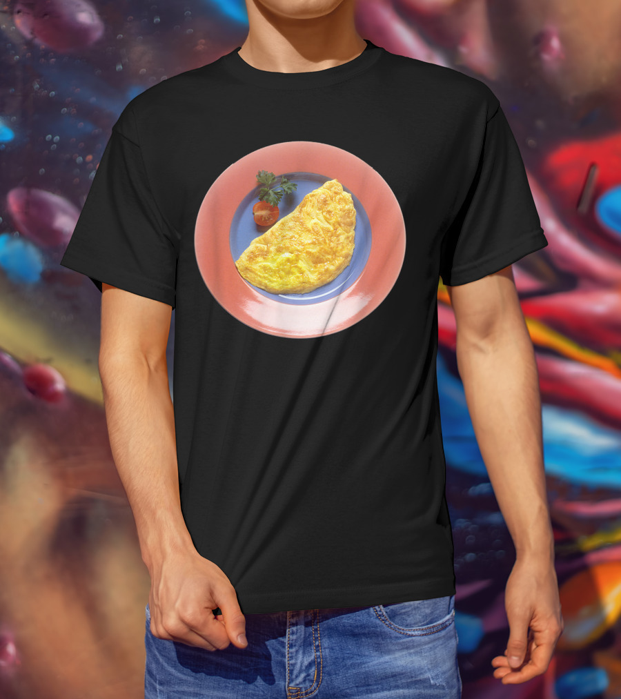 Egg Omelette On Colorful Plate T-Shirt