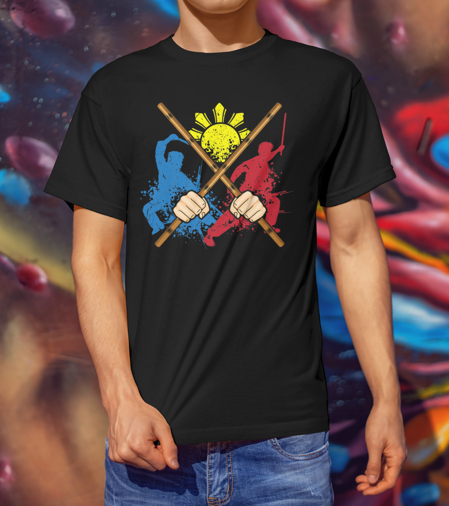 Eskrima Arni Kali Martial Arts Filipino Sun Symbol Warriors T-Shirt