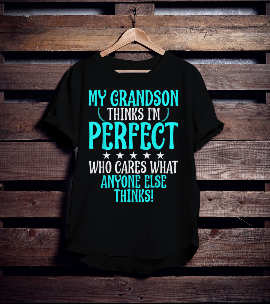 My Grandson Thinks I'm Perfect Who Cares What Anyone Else Thinks T-Shirt