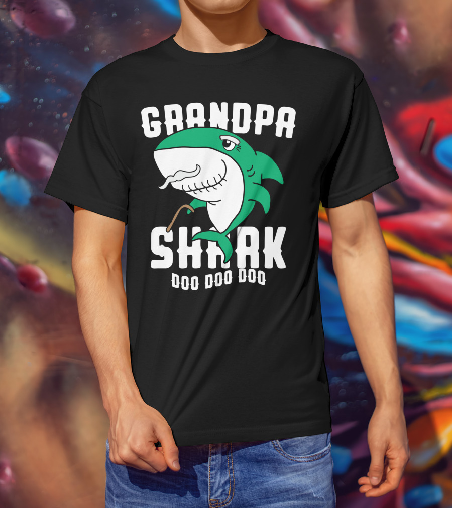 Grandpa Shark Doo Doo Doo Halloween Chr Dad Grandfather T-Shirt